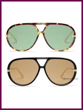Oversized Polarized Round Aviator Sunglasses UV400 Shield Retro